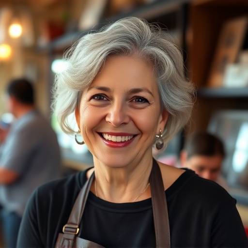 Il profilo sorridente di Maria Rossi, una cliente soddisfatta del Ristorante Bella Napoli.