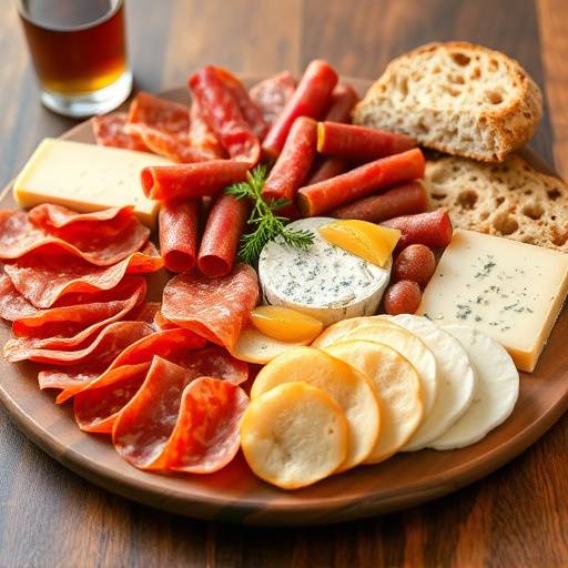 Tagliere di salumi e formaggi italiani con pane fatto in casa