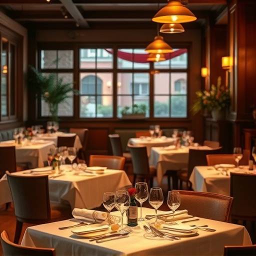 Un'immagine invitante dell'interno del ristorante, che mostra tavoli ben apparecchiati e un'atmosfera accogliente.